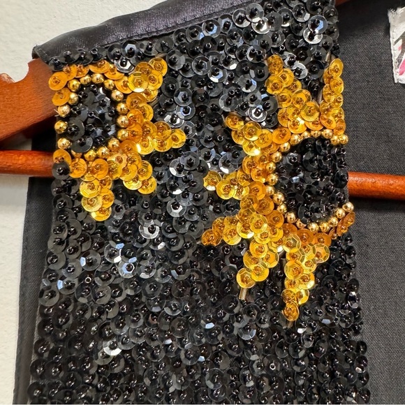 Vintage Sequined Sunflower Boho Hippie Vest 90s Floral Feminine Size Small - Picture 3 of 13